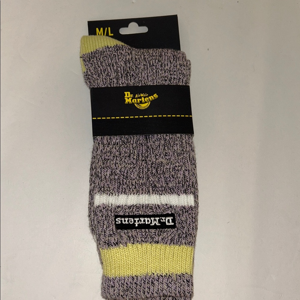 Dr. Martens M/L 9-14 marl socks multi color blend of black white lavender yellow